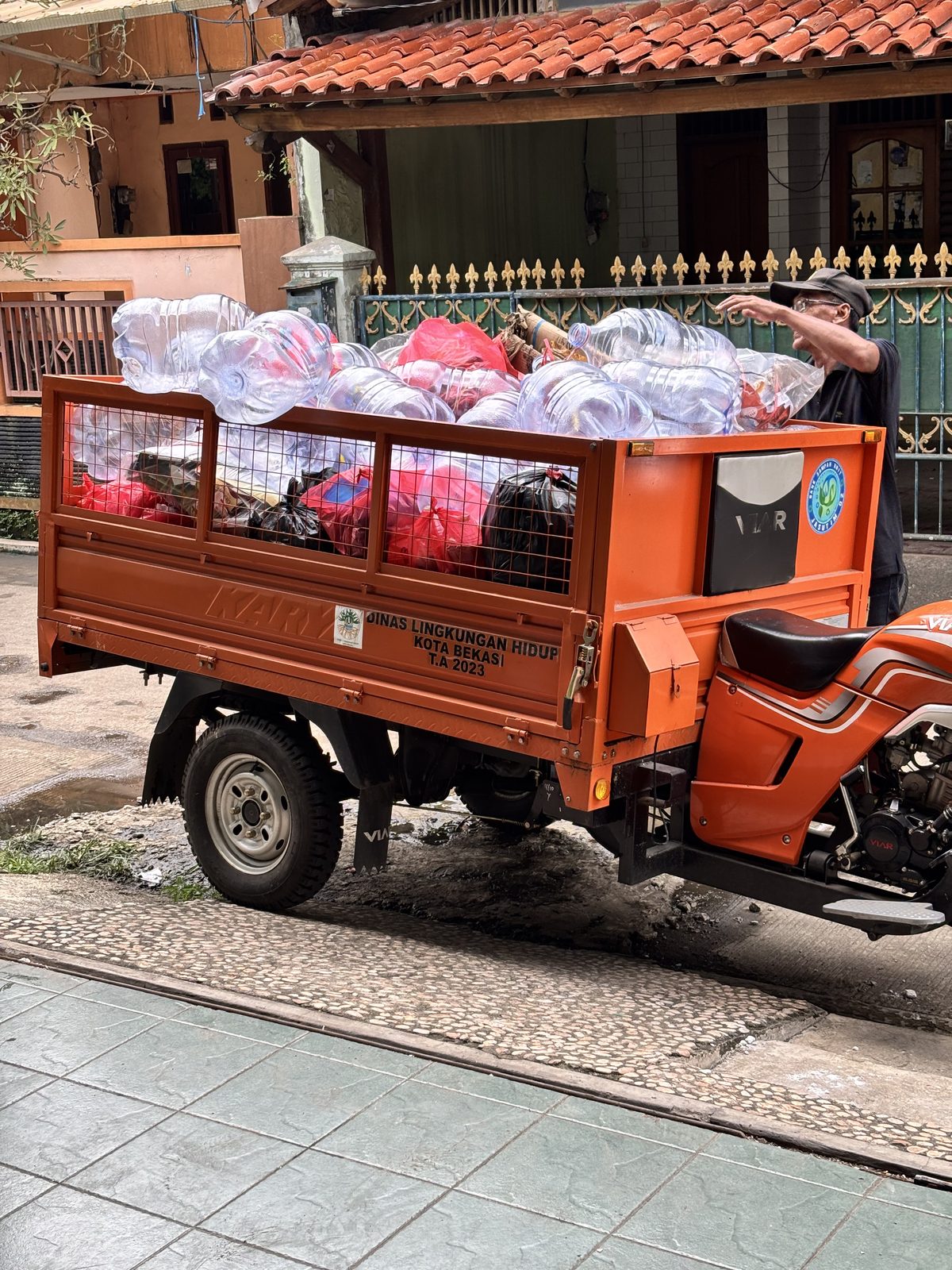 Sorted recyclable waste, ready for collection with the Bekasi City Environmental Agency